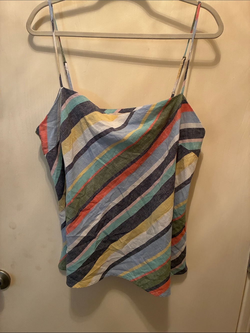 LOFT Multicolor Diagonal Striped Spaghetti Strap Camisole